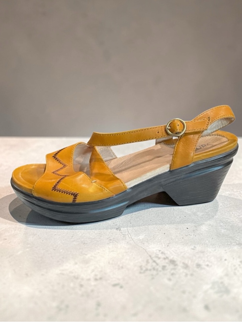 Sanita Sandals Women’s 40 Brown Leather Shoes Ankle Strap Slingback Clog Strappy